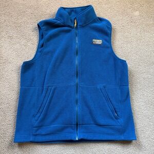 L.L. Bean Mountain Classic Fleece Vest Men's Large Blue Outdoor Hiking Full Zip
